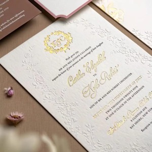 Suite d'invitations <span class=keywords><strong>de</strong></span> <span class=keywords><strong>mariage</strong></span> <span class=keywords><strong>de</strong></span> luxe personnalisées en papier <span class=keywords><strong>de</strong></span> qualité supérieure, avec dorure <span class=keywords><strong>à</strong></span> chaud et impression numérique, conception gratuite incluse - Product Image 2