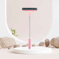 Grattoir à double face en acier inoxydable Ruyida avec long manche - Outil de nettoyage de fenêtres ménager écologique imprimé en sérigraphie