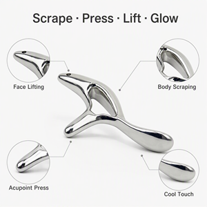 Herramienta Gua Sha KINWONG <span class=keywords><strong>de</strong></span> 3 Puntas, Varita <span class=keywords><strong>de</strong></span> Masaje Metálica con Acabado Espejo, <span class=keywords><strong>para</strong></span> Lifting Facial y Raspado Corporal, Herramienta Multiusos, Venta al Por Mayor OEM - Product Image 3