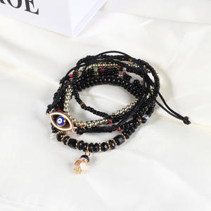 Pulseras de Cuentas para Mujer, Multicapa, con Ojo Turco, Cristal y Diamantes de Imitación, Estilo Boho, Regalo, Joyería, Accesorio de Moda - Product Image 3