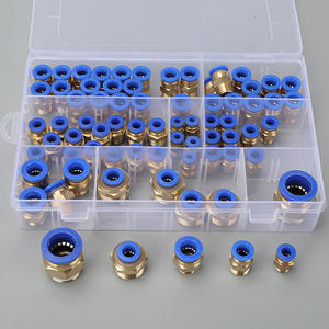 Ensemble de 72 pièces de raccords rapides pour tuyaux pneumatiques PC, filetages métriques droits, composants pneumatiques pour tuyaux PC à connexion rapide - Product Image 1