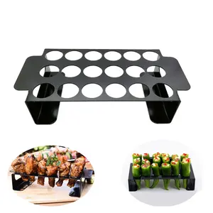 Portable Stainless Steel Chili Pepper Grill Rack 18 Buraco Jalapeno Grill Rack Non-stick Chicken Leg Grill Outdoor Cooking BBQ Too