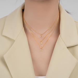 A3074 collier à breloques en argent sterling s925 à la mode pendentif cz lettre en cristal micro pavé pour bijoux à bricoler soi-<span class=keywords><strong>m</strong></span>ême - Product Image 3