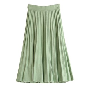 <span class=keywords><strong>Jupe</strong></span> midi tricotée en cachemire de laine solide pour dames - Product Image 5
