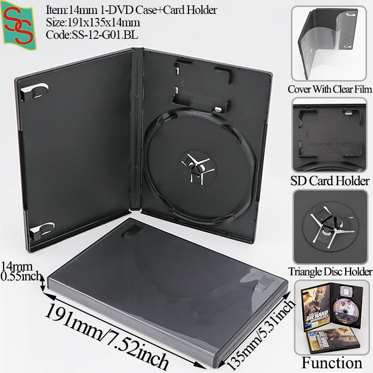 1-Caja de DVD+Tarjetero G01 - Negro