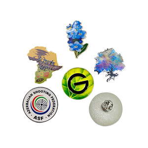 Stampa UV qualsiasi LOGO contestual DESIGN in metallo spilla con carta di supporto floreale Artwork Badge targhetta del personale dell'hotel - Product Image 5