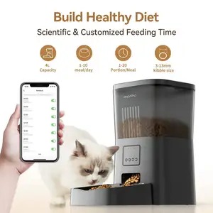 4L beyaz siyah yeni tasarım quadrate otomatik akıllı köpek maması dağıtıcı kedi sma pet besleyici