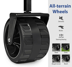 HOTO 4 Wheels Fishing Trolley Cart Camping <strong>Beach</strong> <strong>Wagon</strong> All Terrain Utility Metal Portable Collapsible Camping Cart Trolley - Product Image 5