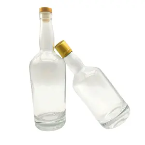 Fornecedor de garrafas de vidro para bebidas alcoólicas, uísque e rum, material branco cristal, 700ml, garrafas para bebidas espirituosas 70CL