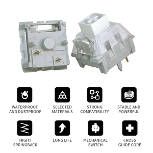 Interrupteurs mécaniques Kailh BOX White Switches, interrupteurs de <span class=keywords><strong>clavier</strong></span>, clics tactiles, étanches IP56 avec guide de lumière pour claviers de jeu RGB - Product Image 2