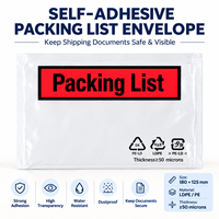 Enveloppe autocollante pour liste de colisage, enveloppe transparente en LDPE pour étiquette d'expédition, pochette pour facture pour l'emballage logistique