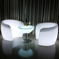 Ensemble de canapés de salon en plastique blanc rose avec éclairage LED, meubles modernes, deux places