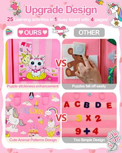 ของเล่นเสริมพัฒนาการเด็กเล็กแบบใหม่ บอร์ดกิจกรรมสัมผัสแบบพับได้ ของเล่นมอนเตสซอรี่  พร้อมสีและขนาดที่ปรับแต่งได้ - Product Image 5