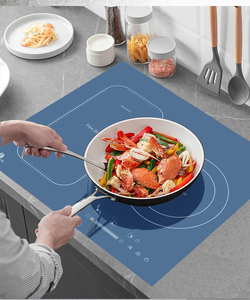 Bếp bằng kính phẳng với 3 đầu đốt, hẹn giờ, tạm dừng, khóa trẻ em, tăng cường, điều khiển mức trượt, tắt máy, tự động phát hiện Pan, màu đen - Product Image 2