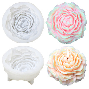 Stampo per colla a goccia 3D tridimensionale peonia gesso candela profumata stampo in Silicone fiore candela che fa - Product Image 2