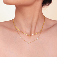 Cristal clair étoile Zircon breloques délicates étoile filante chaîne mince collier en acier inoxydable plaqué or collier Simple pour les filles