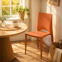 Chaise de salle à manger d'extérieur en plastique moderne Nordic Bellini – Design élégant, minimaliste et créatif pour la maison, non pliable, idéale pour les cafés et les salles de conférence