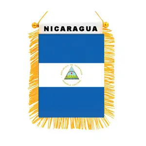 Nikaragua bayrağı promosyon özel flama bayrak özel Mini küçük USA araba pencere bayrağı flama