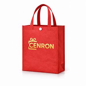 Custom Printed Non Woven <b>Gift</b> Tote <b>Bag</b> with Snap Button, Heavy Duty PP Shopper for Advertising Bulk - Product Image 1
