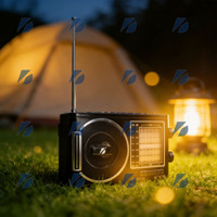 KBroad KTF-1646 Radio Portabel Nirkabel AM/FM SW 8-Band Tenaga Surya untuk Speaker Senter Multi-Fungsi MP3 TF/USB