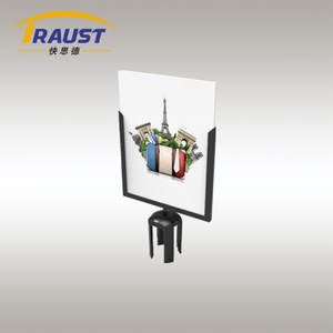 Traust cinghia retrattile montanti A4 A3 in acciaio segno porta telaio verticale orizzontale a forma di U barriere di traffico barriera coda - Product Image 4
