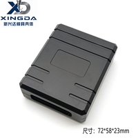 Boîtier électronique rectangulaire noir en plastique ABS moulé par injection avec rainures pour module de circuit de contrôle industriel