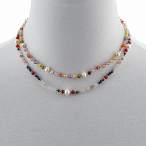 Collar de cuentas de moda de estilo bohemio con perlas naturales y cuentas de colores Accesorio elegante para trajes de mujer - Product Image 3