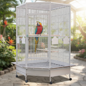 Jaula Extra Grande de Hierro Forjado para Loros, Aviario Metálico de Lujo para Guacamayos, Loros Grises y Cacatúas, Jaula Espaciosa y Duradera - Product Image 1