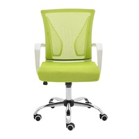 Chaise de bureau pivotante en maille multicolore avec accoudoirs fixes blancs pour le bureau et la maison (vente en gros)