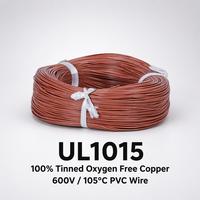 Câble électrique UL1015 24 AWG en PVC 0,2 mm² en cuivre OFC étamé toronné 600 V pour automobile, LED, stockage de batterie, ordinateur