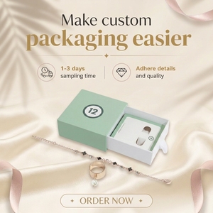 Boîte cadeau en papier pour bijoux, avec logo personnalisé, luxueuse, recyclable, avec tiroir, doublure imprimée quadricolore pour bagues - Product Image 2