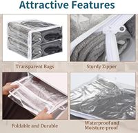 Sacs de rangement transparents à fermeture éclair pour vêtements, sacs de rangement en plastique à fermeture éclair pour pulls et draps