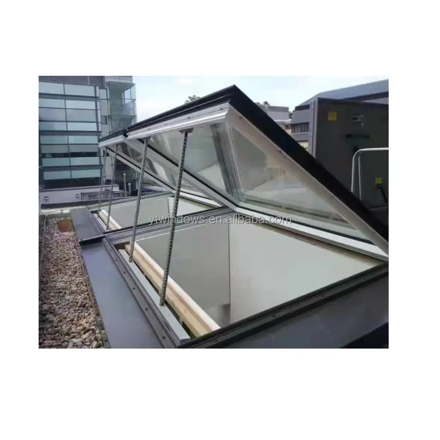 AS 2047 Hurricane Impact Aluminium Tempered Glass Awning Roof Windows Electric Skylight Window