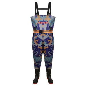 Pantalon de pêche imperméable unisexe, résistant à l'usure, en tissu enduit brillant, une pièce, mi-corps, pour la pêche en eau - Product Image 2