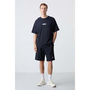 Ensemble de shorts oversize pour homme en coton bleu marine, 100% coton, coupe basique 85259 - Product Image 5