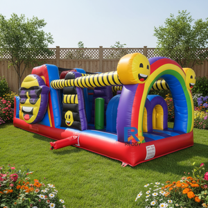 Château <span class=keywords><strong>gonflable</strong></span> Happy Face en promotion pour enfants, <span class=keywords><strong>parcours</strong></span> d'obstacles <span class=keywords><strong>gonflable</strong></span> extérieur avec toboggan, <span class=keywords><strong>parcours</strong></span> d'obstacles <span class=keywords><strong>gonflable</strong></span> intérieur pour enfants - Product Image 1