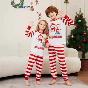 2026 Christmas Pajamas Cute Printed 2-Piece Sleepwear Festive <strong>Holiday</strong> <strong>Family</strong> Matching Set with Elastic Waist and Elegant Design - Product Image 4