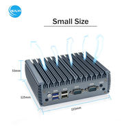 Mini PC de bureau industriel Dall, ordinateur embarqué sans ventilateur à faible consommation, Win10 & Linux Ubuntu, double Ethernet, alliage d'aluminium
