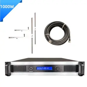 Equipamento de transmissão de rádio RS, antena de 2 baias, cabos de 50m, transmissor de 1000w Fm, 1kw para estação de rádio