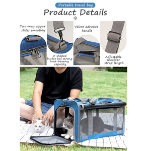 PRODIGY PCB02, venta al por mayor, bolsa de viaje portátil para mascotas aprobada por la aerolínea, mochila extensible con agujeros de malla transpirable - Product Image 5