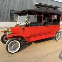 Voiture électrique de tourisme vintage personnalisable à 3 rangées avec toit, idéale pour mariages et événements commerciaux – Modèle classique