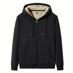 Sudadera con capucha de invierno para hombre, gruesa, de forro polar, con cierre y diseño personalizado, con logotipo personalizado. - Product Image 5