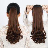 Queue de cheval en fibres synthétiques haute température, effet fleur de poirier, avec sangles intégrées, extension de cheveux en gros, sans permanente ni teinture