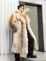 Nouvelle arrivée, veste d'hiver épaisse et chaude pour homme, veste en fourrure de renard, veste en fourrure de luxe