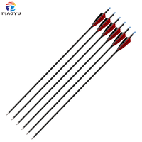Flèches en carbone PIAOYU de 80 cm pour adultes, avec plumes réelles amovibles, pour arc classique et arc à poulies, entraînement de tir sur cible en extérieur