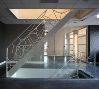 Tenue d'escalier artisanaux pliables, grille moderne, Design de luxe de qualité supérieure, en acier inoxydable, 50.8mm, personnalisé