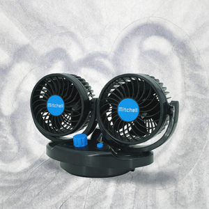 Ventilateur de voiture et de bureau électrique Mitchell 2019 - Personnalisé, haute vitesse, refroidissement automatique, DC 12V 24V, portable, double tête, en ABS, faible bruit, 150W - Product Image 2