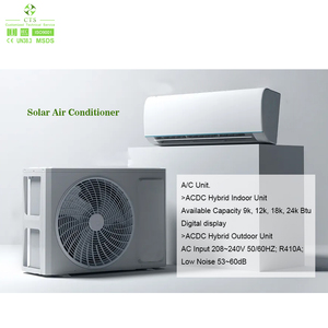 เครื่องปรับอากาศพลังงานแสงอาทิตย์ 18000btu 24000btu พร้อมแผงโซลาร์เซลล์ 500w แบตเตอรี่ลิเธียมไอออน 48v เครื่องปรับอากาศไฮบริดพลังงานแสงอาทิตย์ - Product Image 1