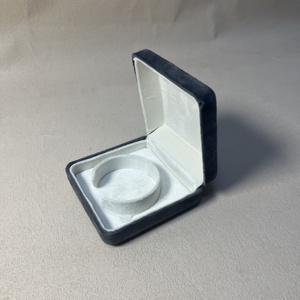 Factory Wholesale Custom Luxury Grey Velvet Jewelry <b>Box</b> Set For <b>Ring</b> Bracelet Pendant Necklace Earring Embossed Logo Available - Product Image 4