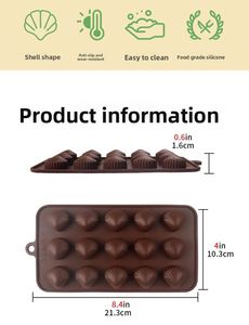 Sea Shell Heart <b>Silicone</b> Chocolate Mold Fondant Fondant Mould Supplies Cake <b>Tools</b> - Product Image 5